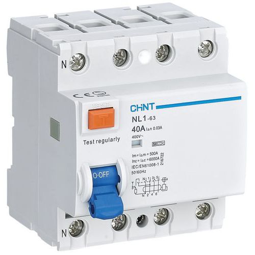 INTERRUPTEUR DIFFERENTIEL  4P 40A 30MA  6KA