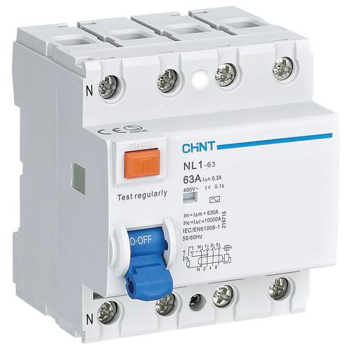 INTERRUPTEUR DIFFERENTIEL  4P 63A 30MA 6KA 