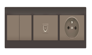 PLAQUE TRIPLE HORIZONTALE  MUSIK MARRON 